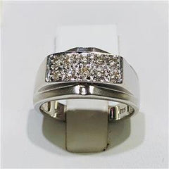 LIV 14k White Gold & Diamonds Pave Design 0.35ct G-SI1 Wide Band Ring Bridal