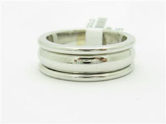 LIV 14k White Gold Wide Design High Polished Shiny Wedding Band Comfort Fit Ring New