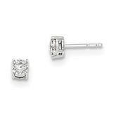 LIV 14k White Gold Genuine Diamonds Halo Design Post Stud 0.20ct Earrings Bridal