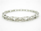 LIV 14k White Gold & Diamonds Abstract Design Channel Tennis Bracelet Bridal Gift