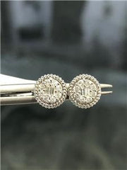 LIV 14k White Gold & Diamonds 0.72 ct tw G/VS1 Pave Round Halo Stud Earrings
