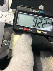 LIV 14k Yellow Gold Diamonds & Blue Topaz Halo Stud Cluster Earring 1.8 Gr .20ct Dia