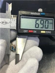 LIV 14k Yellow Gold Diamonds & Blue Topaz Halo Stud Cluster Earring 1.8 Gr .20ct Dia