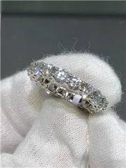 LIV 14k White Gold & Diamonds Shared Prong Air Line Setting Eternity Band 4ct Ring