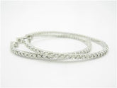 LIV 14k White Gold & Diamonds Inside Out Design 2" Diameter 2.24ct Hoop Earrings