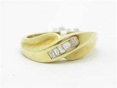 LIV 14k Yellow Gold Genuine Baguette Diamond Channel Set Design Band Ring New Gift