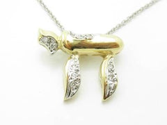 LIV 14KT Yellow Gold Genuine White Diamond Pave Set Chai Kabbalah Life Charm Pendant