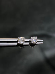 LIV 14k White Gold Genuine Diamonds 0.50ct tw G/VS1 Round Shape Halo Solitaire Stud Earrings