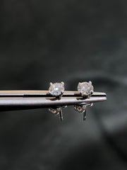 LIV 14k White Gold Genuine Diamonds 0.50ct tw G/VS1 Round Shape Halo Solitaire Stud Earrings