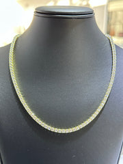 LIV 18k Yellow Gold Sterling Silver Prong Set White Sapphire Classic Layered Tennis Necklace 16" Length