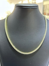 LIV 18k Yellow Gold Sterling Silver Prong Set White Sapphire Classic Layered Tennis Necklace 16" Length