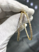 LIV 18K Gold Sterling Silver Inside Out White Sapphire Large Hoop Earrings Gift