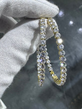 LIV 18K Yellow Gold Sterling Silver Inside Out White Sapphire Large Hoop Earrings Gift