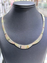 LIV 14k Tri Color Gold Hand Made Vintage Wave Design Tennis Choker Necklace 16" Length 24.4 Grams Gift