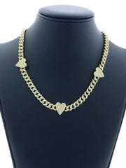 LIV 18k Yellow Gold Sterling Silver Pave Heart Halo Design Choker Tennis Necklace Gift