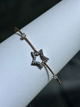 LIV Rose Gold Sterling Silver Simulated White Sapphire Pave Round Cut Halo Star Cable Bangle Bracelet Gift