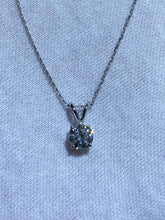 LIV 14k White Gold & Moissanite Round Cut 1.00ct G/VS1 Solitaire Halo Stackable Pendant Necklace 16"L