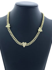 LIV 18k Yellow Gold Sterling Silver Pave Heart Halo Design Choker Tennis Necklace Gift