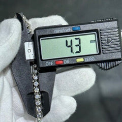 LIV Platinum Sterling Silver White Sapphire Round Cut Classic Bezel Halo Tennis Necklace 16"L 4mm Width Wedding Jewelry