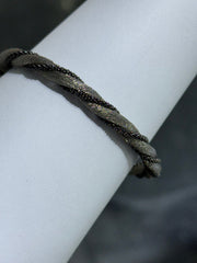 LIV 18k Black Gold Sterling Silver Twisted Mesh Design Magnetic Lock Halo Hand Made Soft Bangle Tennis Stack Bracelet Gift