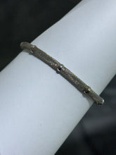 LIV Platinum Sterling Silver Mesh Design Halo Hand Made Magnetic Lock Tennis Bangle Stack Bracelet Gift