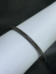 LIV 18k Black Gold Sterling Silver Mesh Design Halo Hand Made Magnetic Lock Tennis Bangle Stack Bracelet Gift