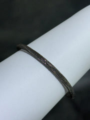 LIV 18k Black Gold Sterling Silver Mesh Design Halo Hand Made Magnetic Lock Tennis Bangle Stack Bracelet Gift