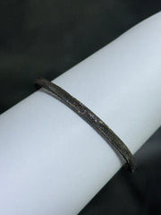 LIV 18k Black Gold Sterling Silver Mesh Design Halo Hand Made Magnetic Lock Tennis Bangle Stack Bracelet Gift