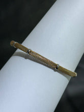 LIV 18k Yellow Gold Sterling Silver Mesh Design Halo Hand Made Magnetic Lock Tennis Bangle Stack Bracelet Gift