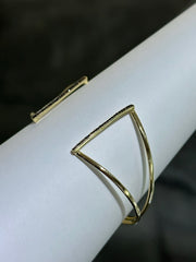 LIV 18k Yellow Sterling Silver Pave Champagne Sapphire Uniqe Design Hand Made Stackable Cuff Bangle Bracelet Gift