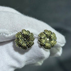 LIV 18k Yellow Gold Over Sterling Silver Hand Made Flower Cable Design Unique Cuff Links Bridal Wedding Gift