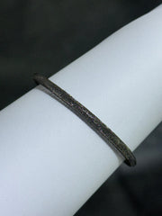 LIV 18k Black Gold Sterling Silver Mesh Design Halo Hand Made Magnetic Lock Tennis Bangle Stack Bracelet Gift