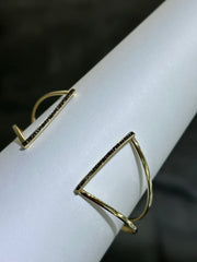 LIV 18k Yellow Sterling Silver Pave Champagne Sapphire Uniqe Design Hand Made Stackable Cuff Bangle Bracelet Gift