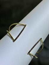 LIV 18k Yellow Sterling Silver Pave Champagne Sapphire Uniqe Design Hand Made Stackable Cuff Bangle Bracelet Gift