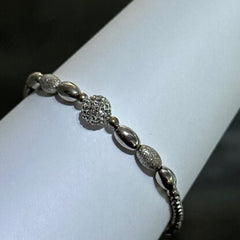 LIV Platinum Sterling Silver Crystal Bead Design Hand Made Stackable Tennis Bracelet Gift