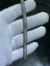 LIV 14k White Gold Natural White Diamonds Double Row Tennis Bracelet 20.5 Grams Gift