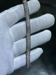 LIV 14k White Gold Natural White Diamonds Double Row Tennis Bracelet 20.5 Grams Gift
