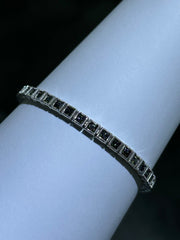 LIV Platinum Sterling Silver Mystic Topaz Princess Cut Unique Tennis Bracelet 7" L