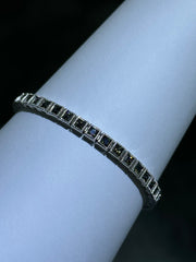 LIV Platinum Sterling Silver Mystic Topaz Princess Cut Unique Tennis Bracelet 7" L