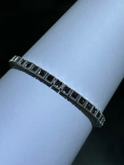 LIV Platinum Sterling Silver Mystic Topaz Princess Cut Unique Tennis Bracelet 7" L