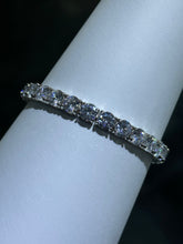 LIV Platinum Sterling Silver Simulated White Sapphire Round Cut 6mm Tennis Bracelet