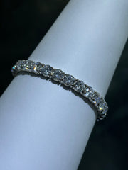 LIV Platinum Sterling Silver Simulated White Sapphire Round Cut 6mm Tennis Bracelet