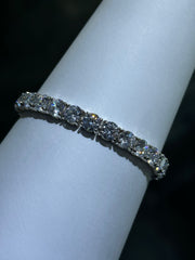 LIV Platinum Sterling Silver Simulated White Sapphire Round Cut 6mm Tennis Bracelet