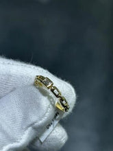 LIV 14k Yellow Gold Natural White Baguette Diamond Open Link Band Ring Size 7 Gift