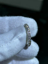 LIV 14k White Gold & Natural Diamonds Round Cut Eternity Cable Band Ring Size 6.5