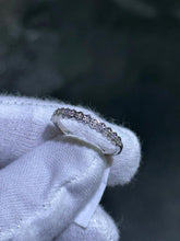 LIV 14k White Gold & Natural White Diamonds Hexagon Design Wedding Band Ring Size 7