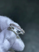 LIV 14k White Gold & Natural White Diamonds Pave Set Eternity Band Ring Sz 6.25 Gift