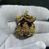 LIV 18k Yellow Gold Vintage Italian Etruscan Multi Gems Large Charm Pendant 26.8 Gr