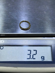 LIV 14k Yellow Gold & Diamonds Prong Set Thin Design Stackable Band Ring Sz 5.75