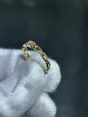 LIV 14k Yellow Gold Natural White Baguette Diamond Open Link Band Ring Size 7 Gift